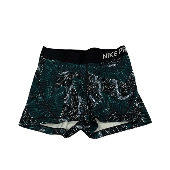 Nike Pro Green Blue Patterned 2.5" Spandex - Picture 1 of 7